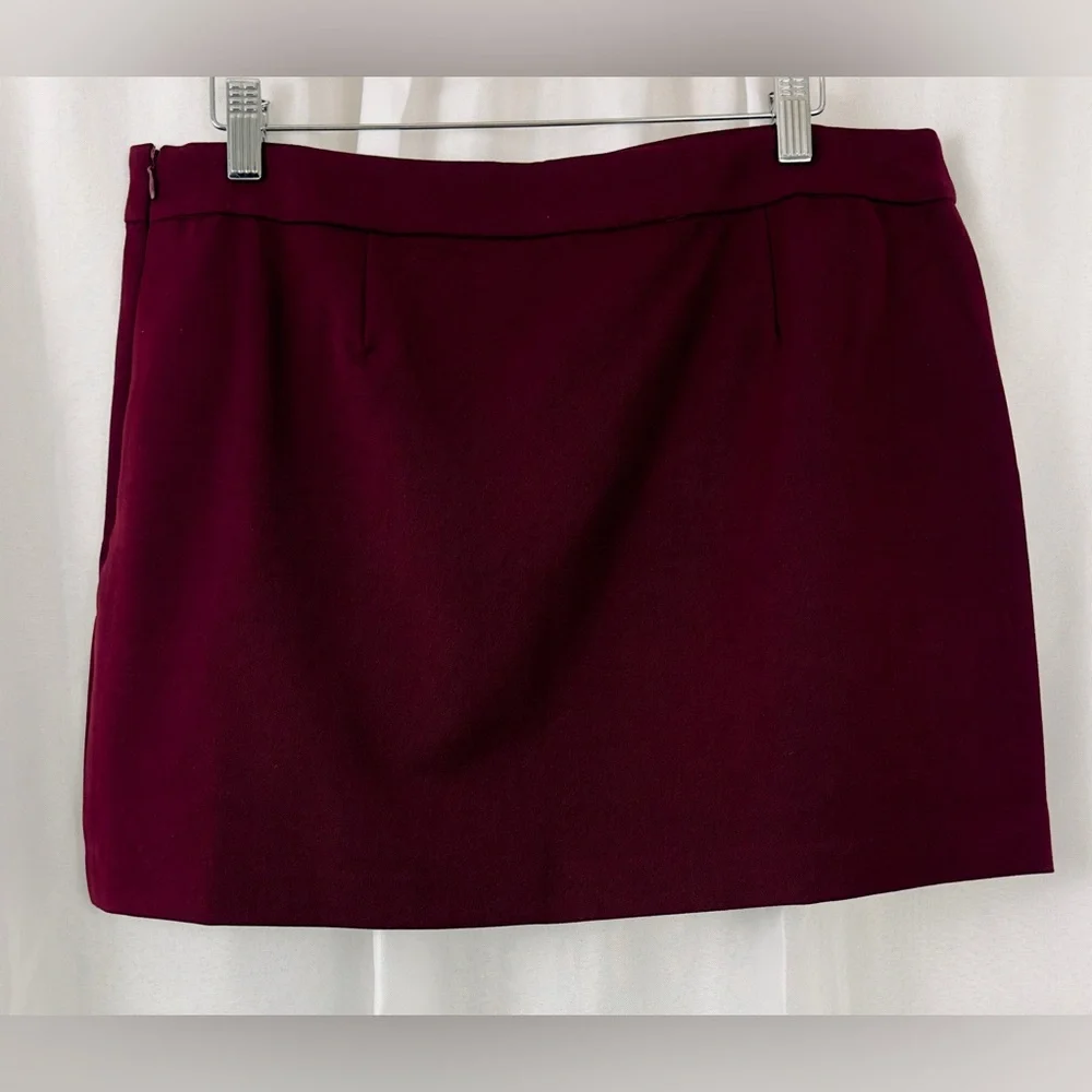 Steve Madden - Burgundy Cameron Miniskirt with off center side slit … - Picture 8 of 11